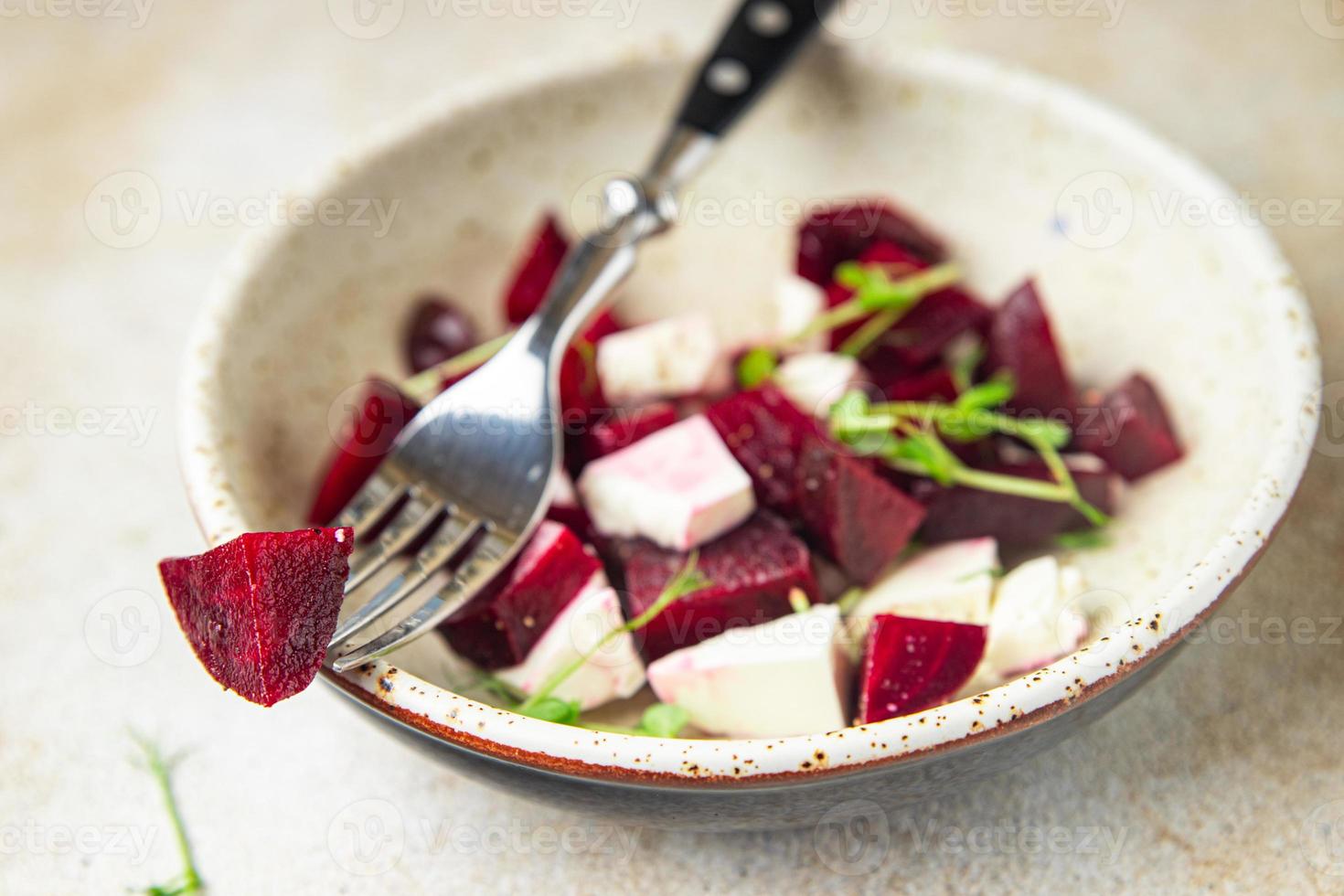 beetroot salad and cheese feta, beet healthy meal photo