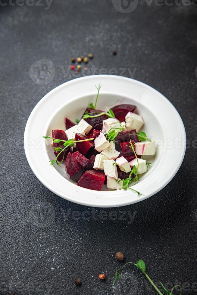 beetroot salad and cheese feta, beet healthy meal photo