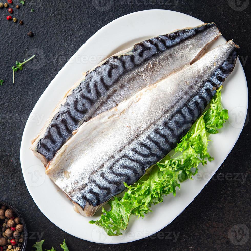 salty mackerel fish seafood meal snack photo