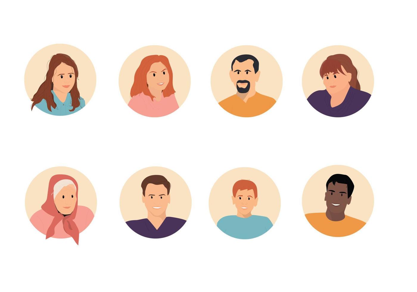 colección de avatar de personas dibujadas a mano vector