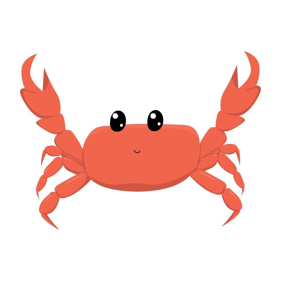 cute smilling crab isolated ona white background vector