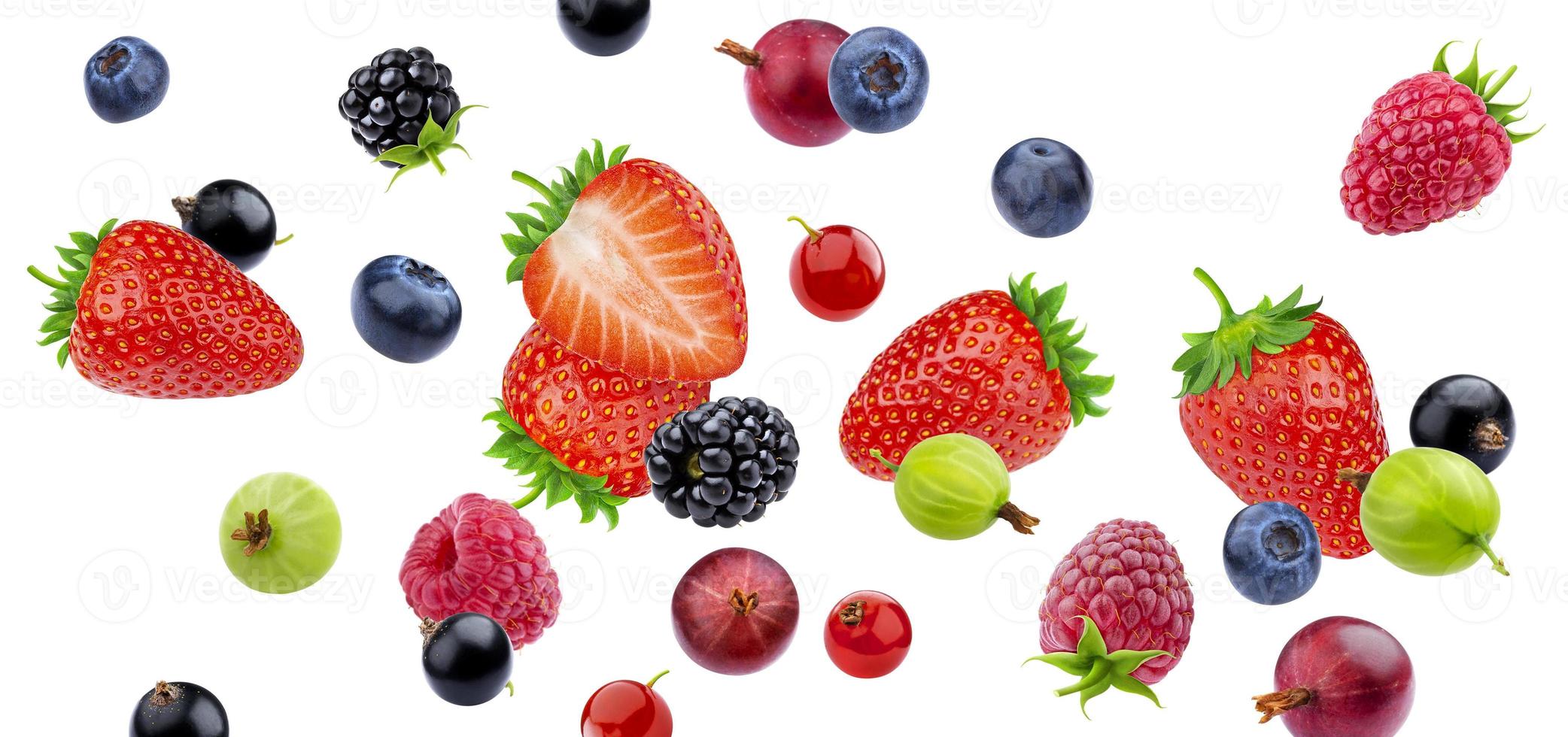 Berries isolated on white background with clipping path photo