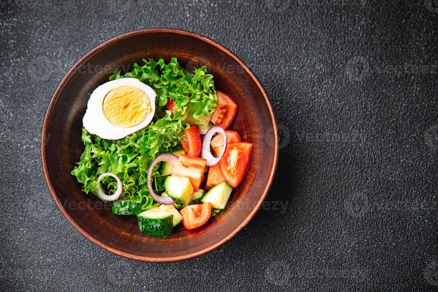 vegetables salad with egg healthy meal diet snack photo