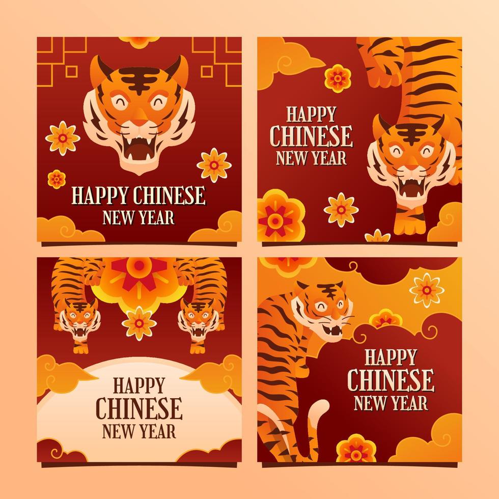 Happy Chinese New Year Social Media Post vector