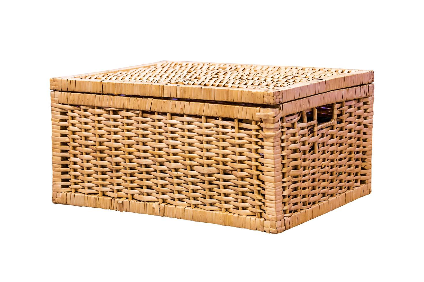 Wicker picnic basket. photo