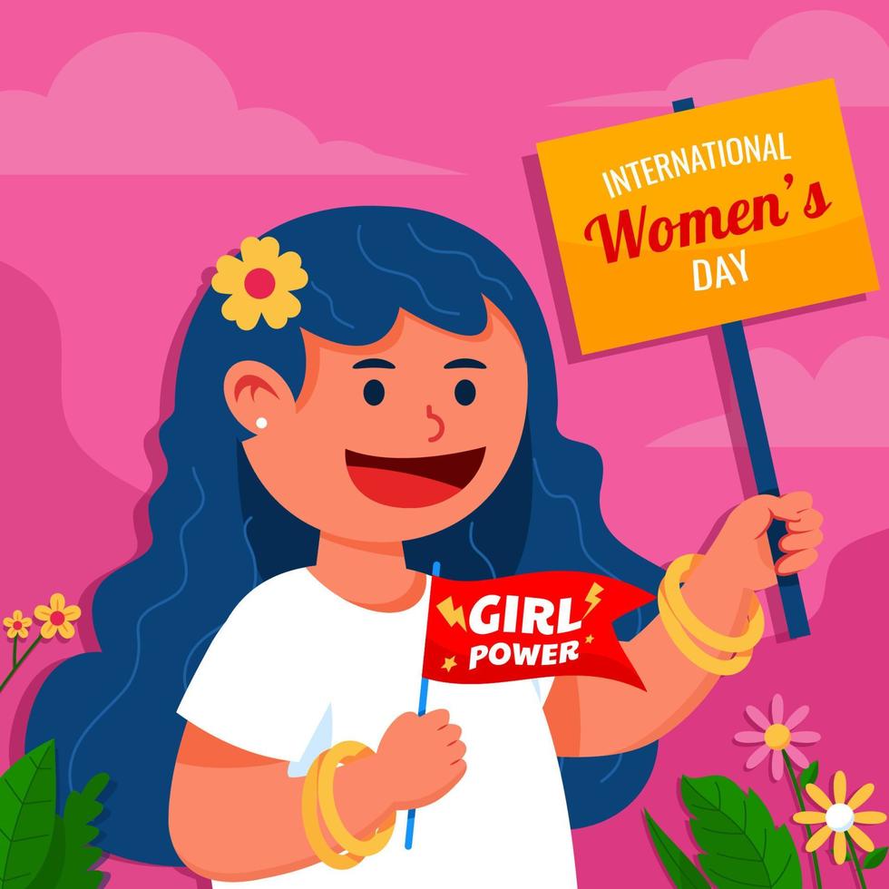 Women's Day Greetings on Placard vector