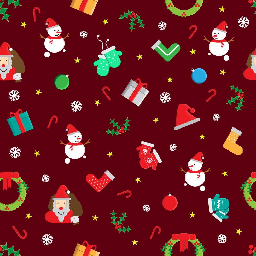 Christmas Elements Seamless Pattern vector