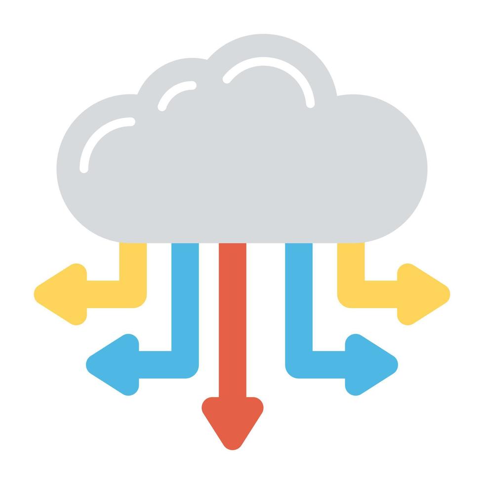 conceptos de red en la nube vector