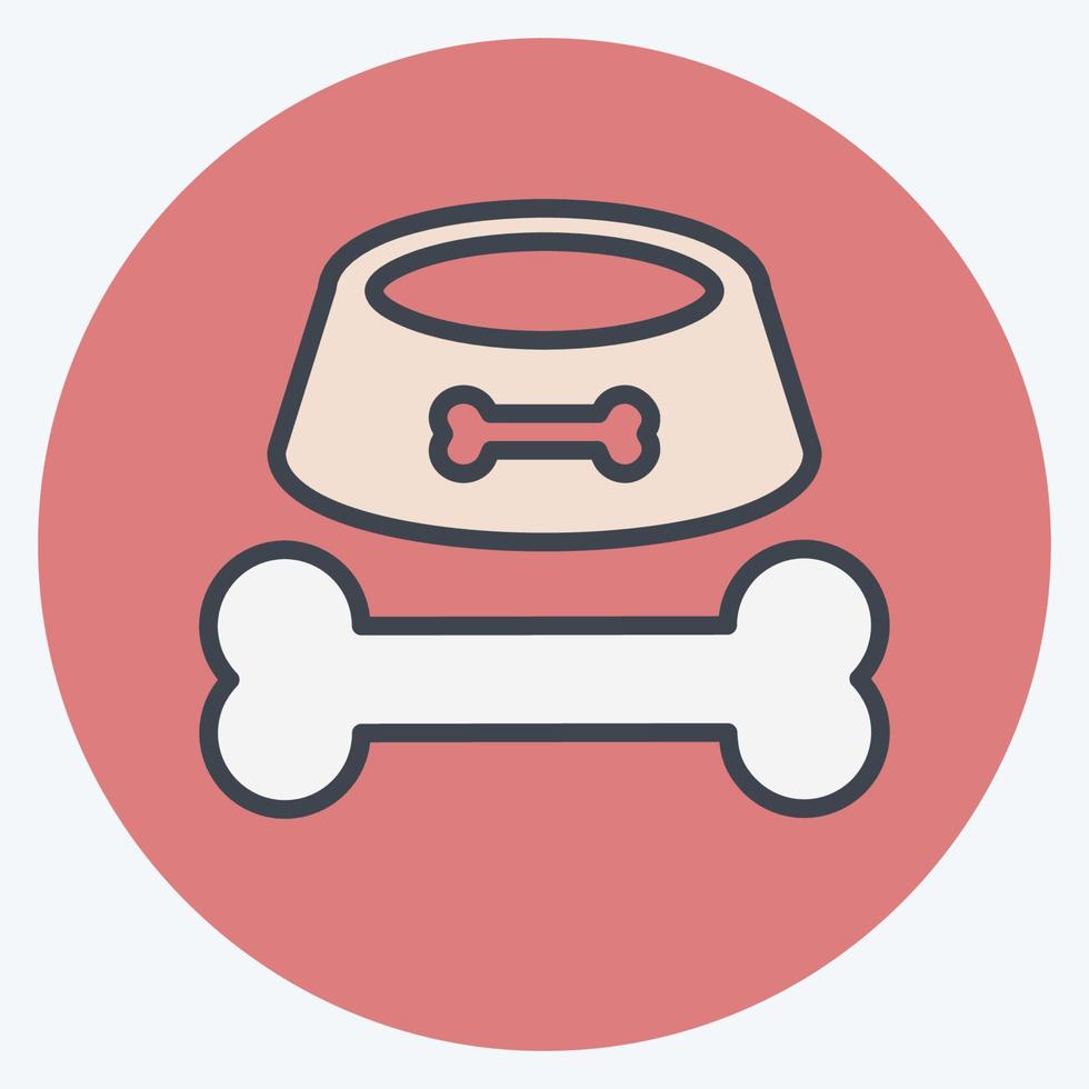 Icon Bone and leash - Color Mate Style - Simple illustration,Editable stroke vector
