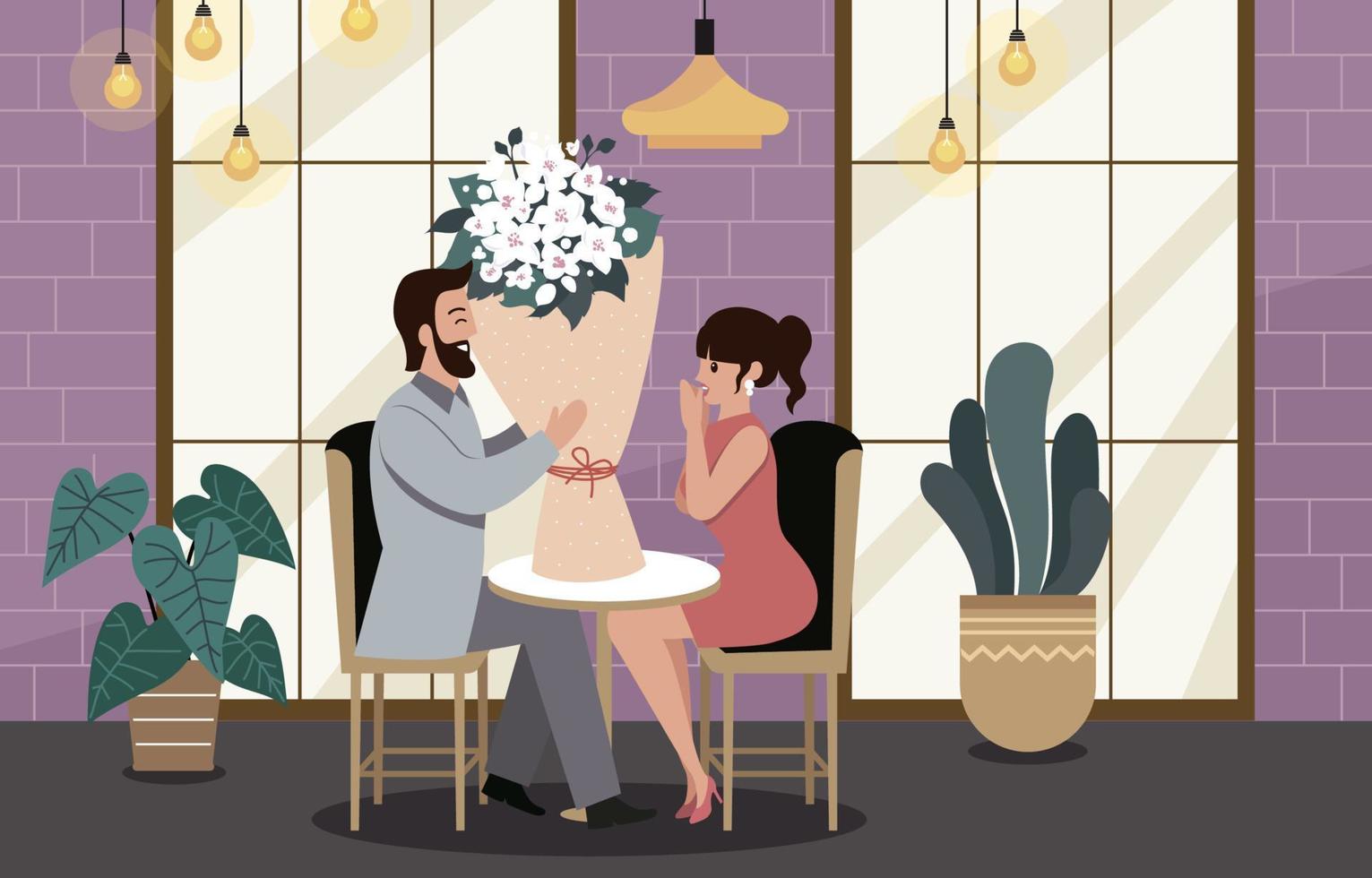 Romantic Couple Celebrating valentine's Day vector