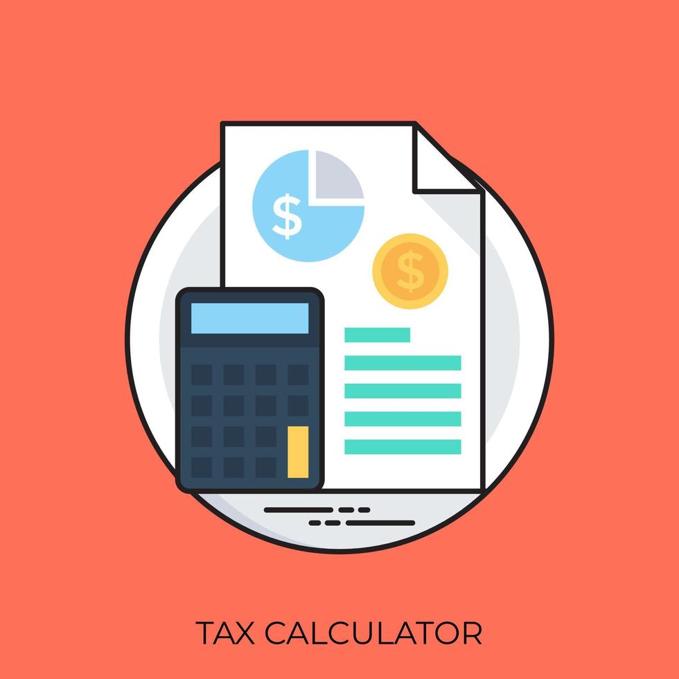 conceptos de calculadora de impuestos vector