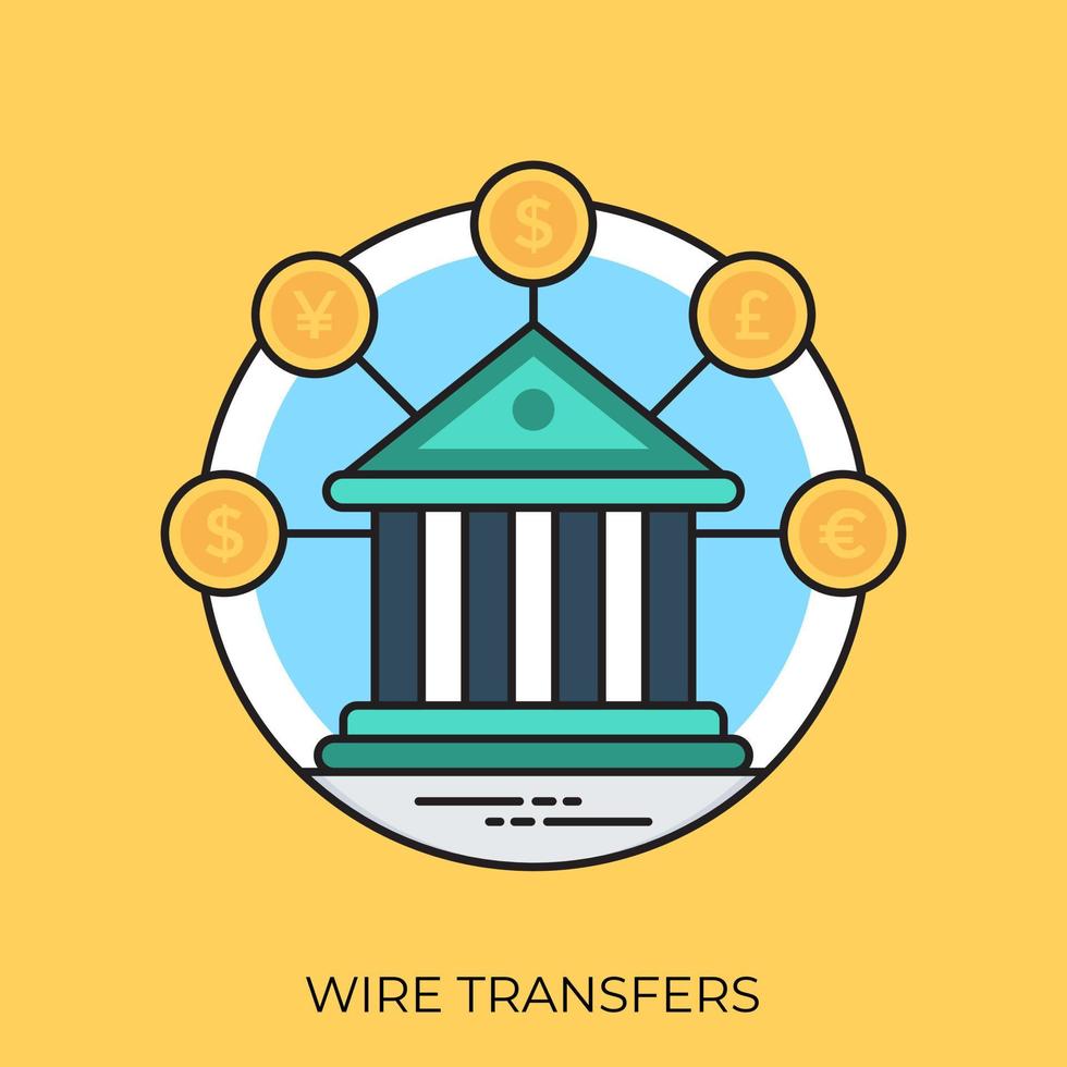 Wire Transfer Concepts vector