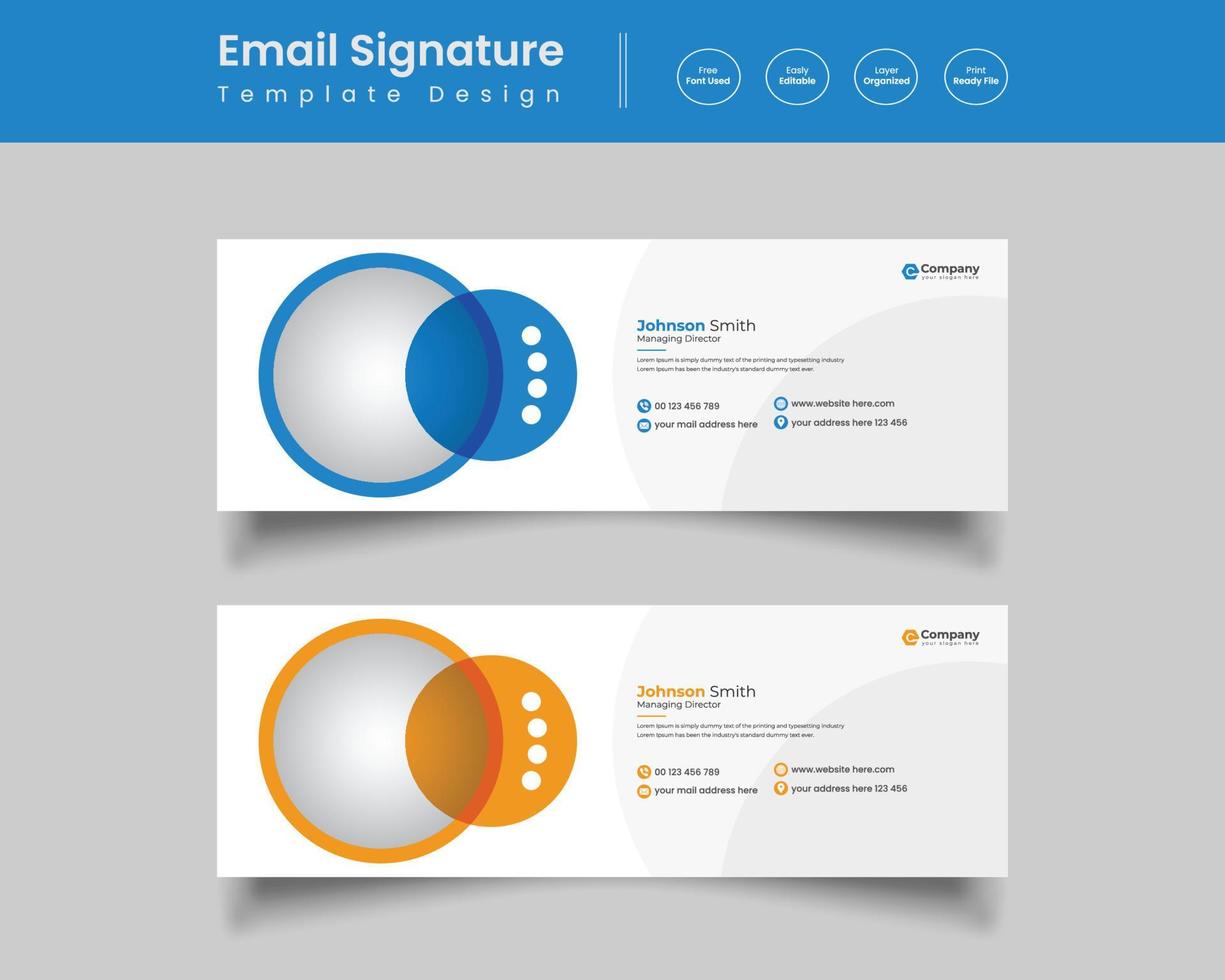 Modern Email Signature Template Design vector