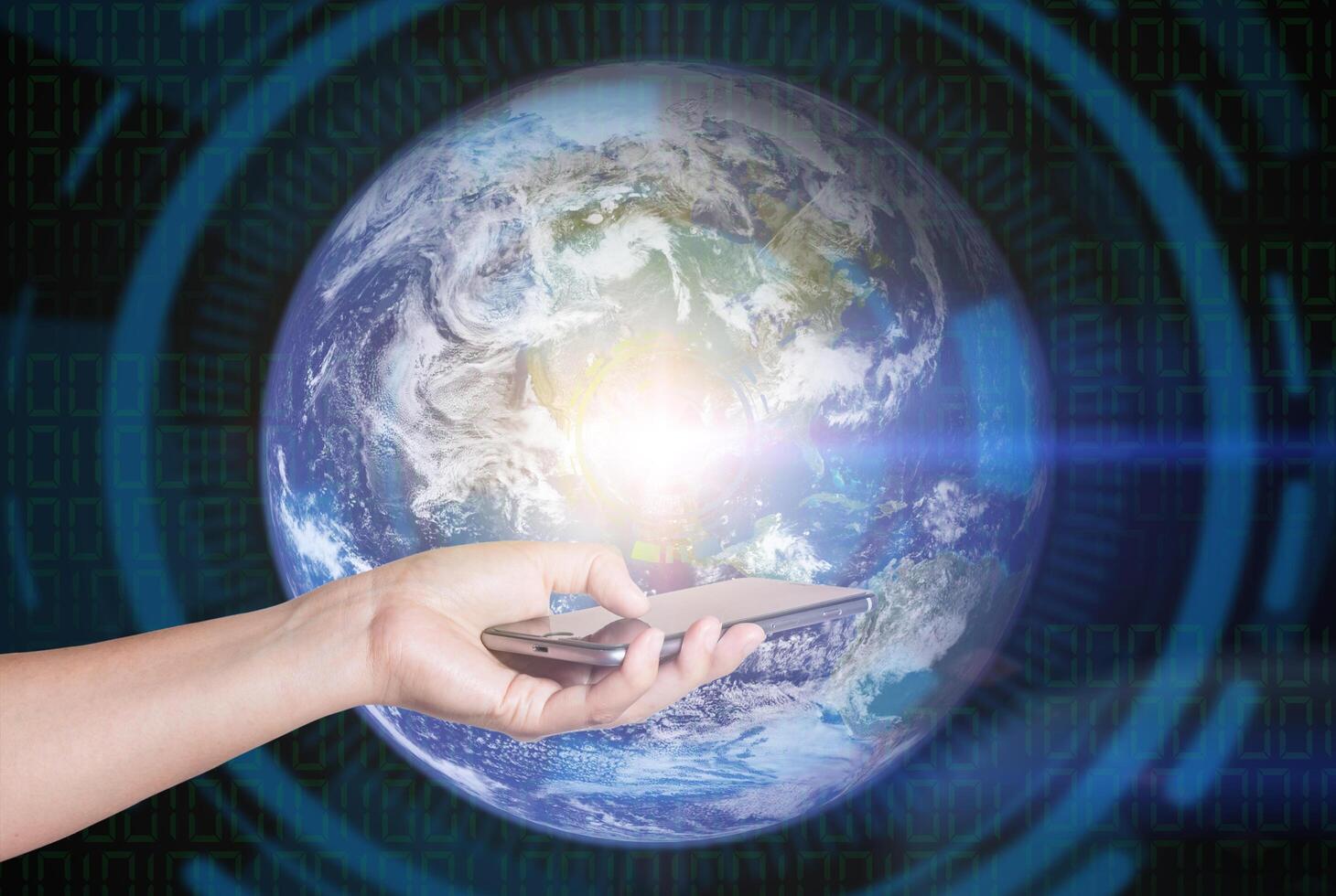 Touch screen mobile phone, Elements of this image furnished by NASA photo