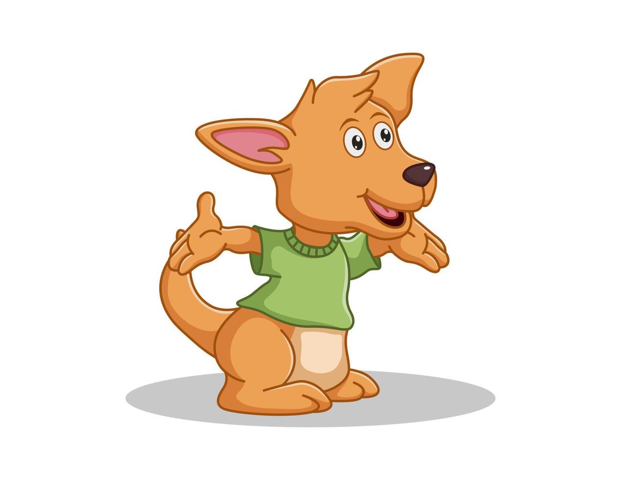 Vector illustration of Cute Kangaroo cartoon presenting