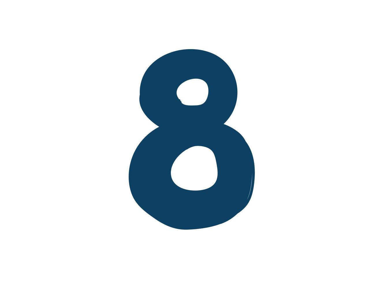 Digit number. Vector. Logo for the company. Icon for the site. Separate digit from the alphabet. Barbed pleasant shape. vector