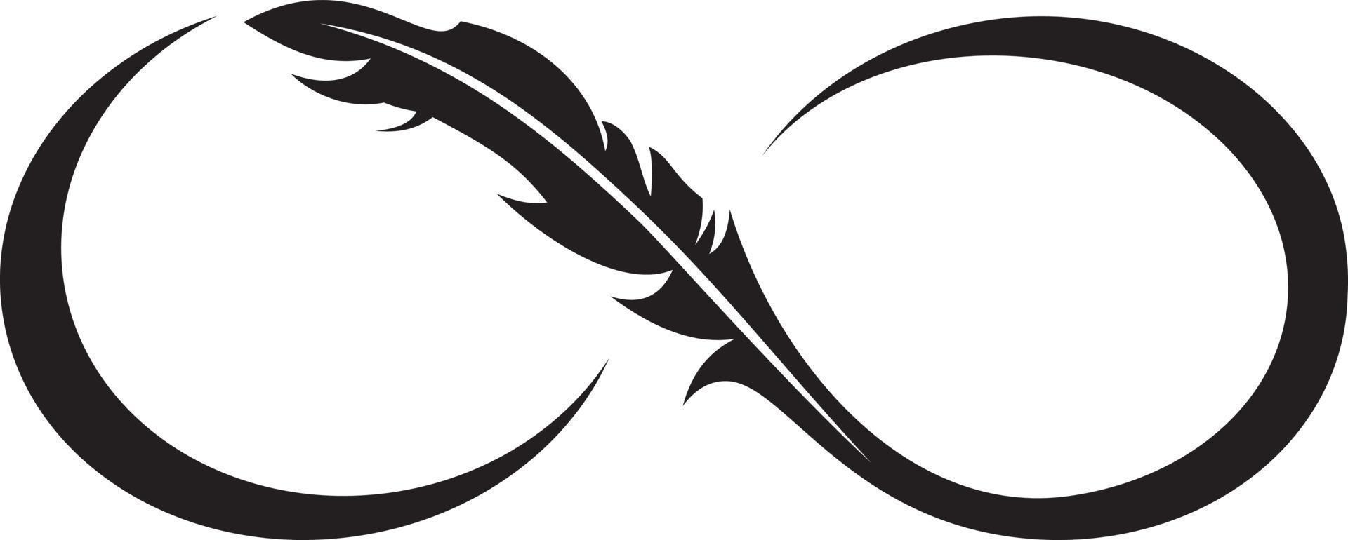 símbolo de la pluma del infinito vector
