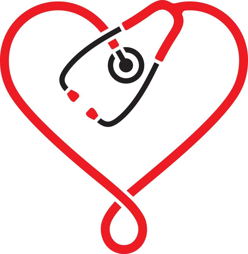 Stethoscope heart vector