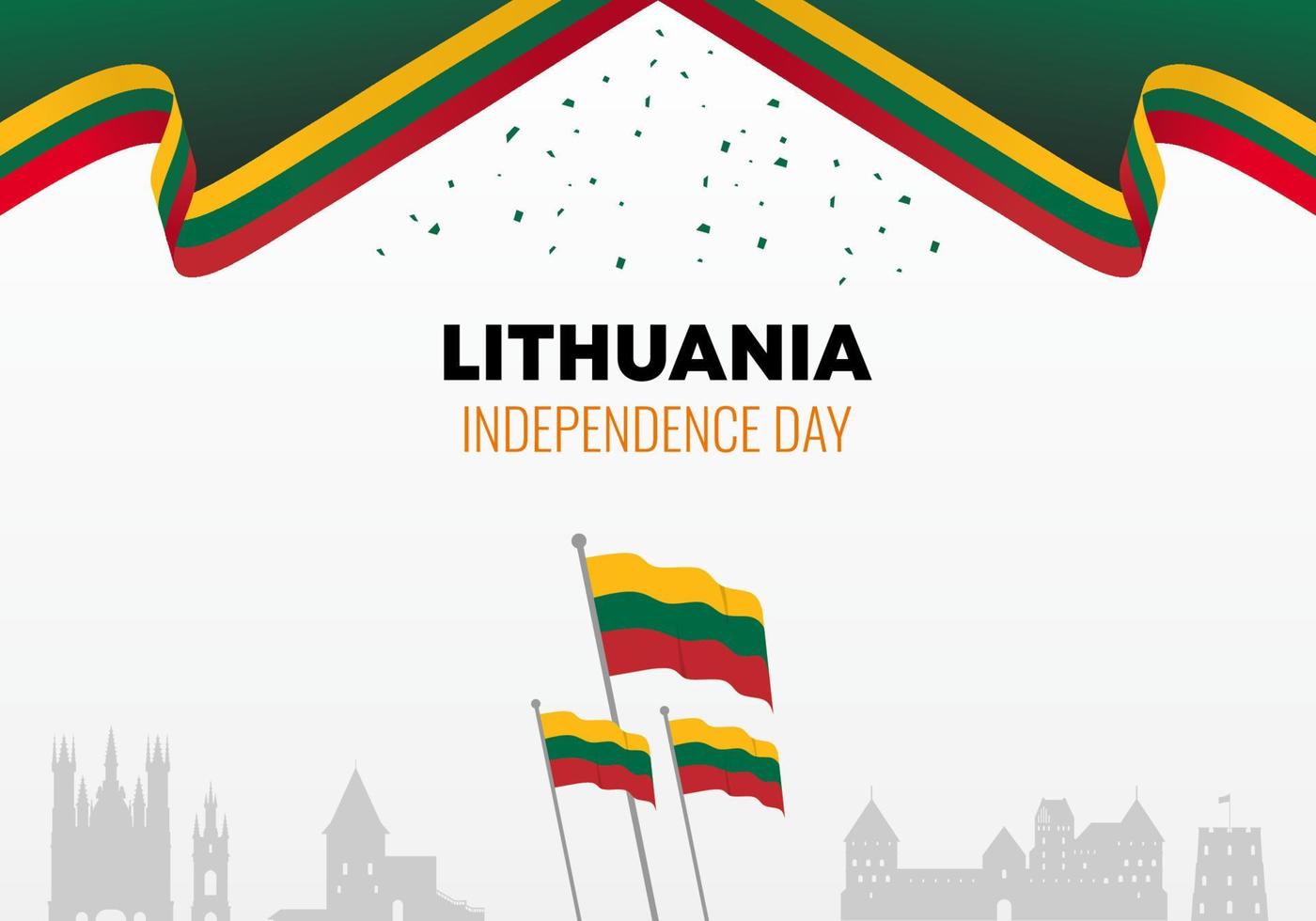 celebración nacional de la bandera del día de la independencia de lituania el 11 de marzo. vector