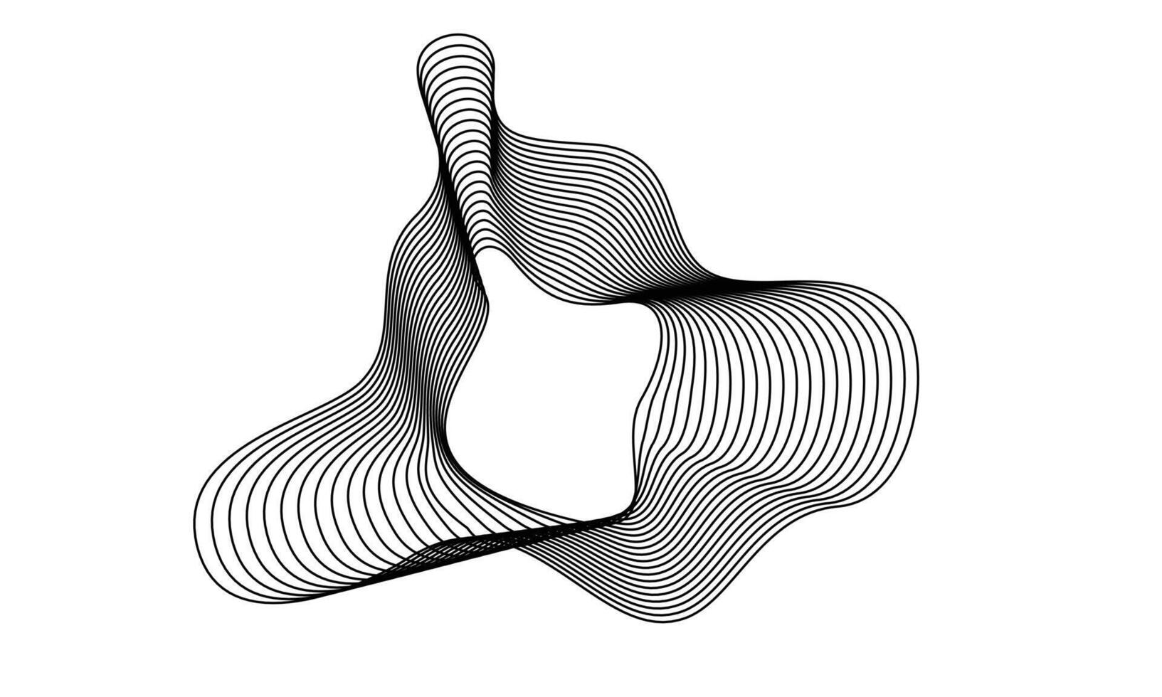 abstract contour motion in dynamic shape illustration. abstract wavy object in vector for futuristic theme design. striped element decoration.