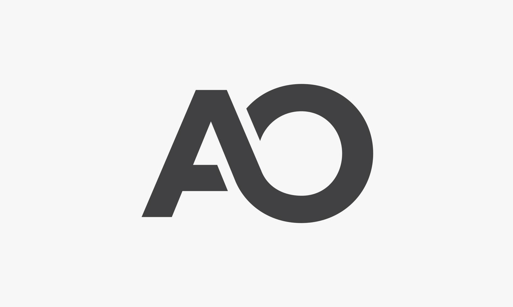 AO letter logo modern concept isolated on white background. vector