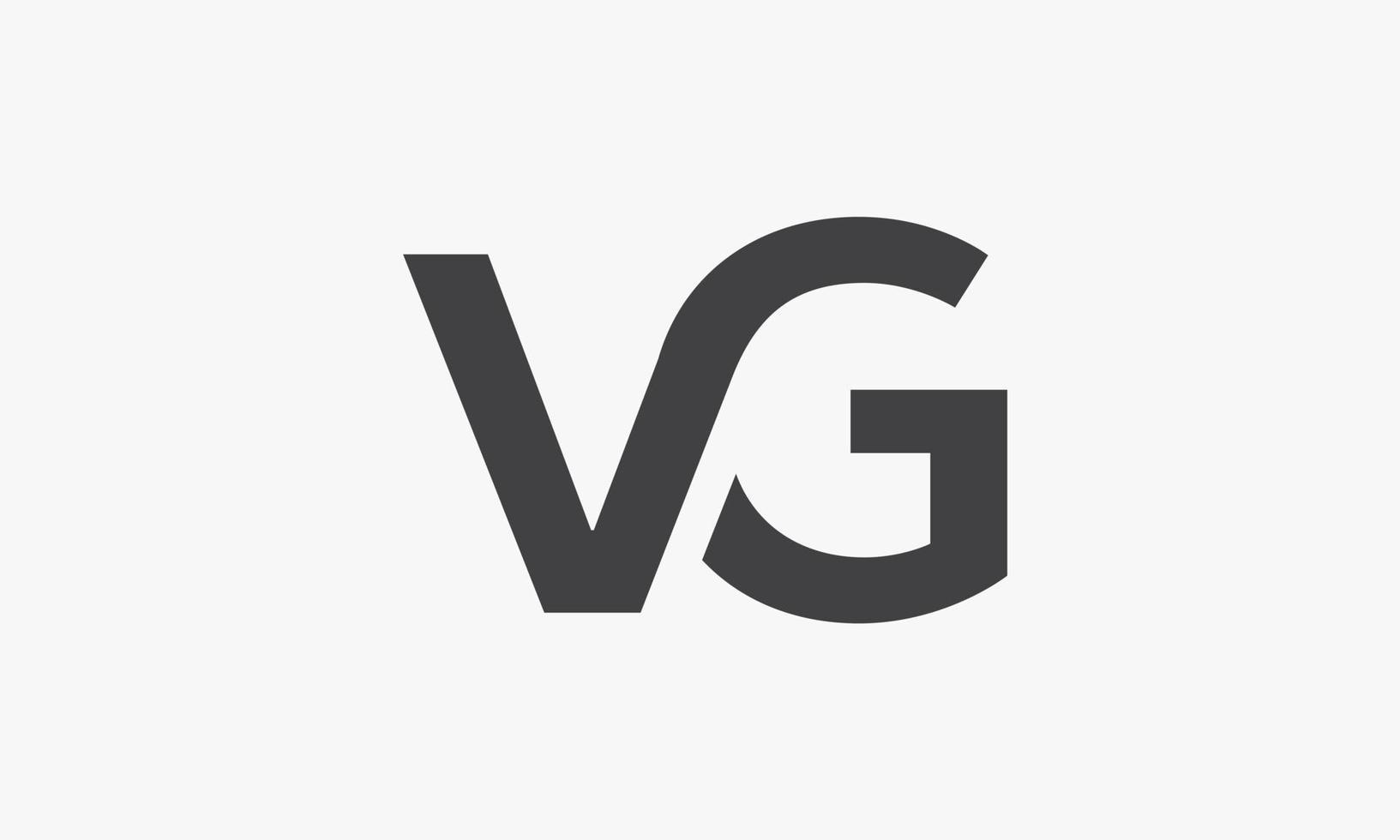 Logo de letra vg aislado sobre fondo blanco. vector