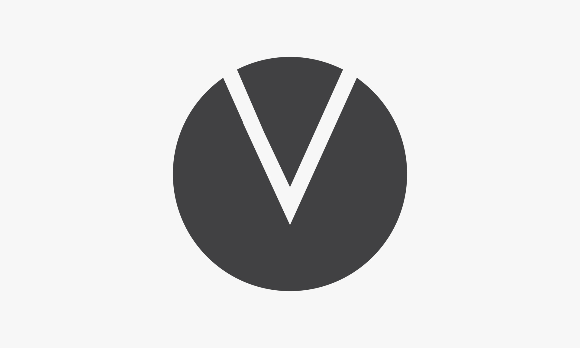letter V circle logo design vector isolated on white background