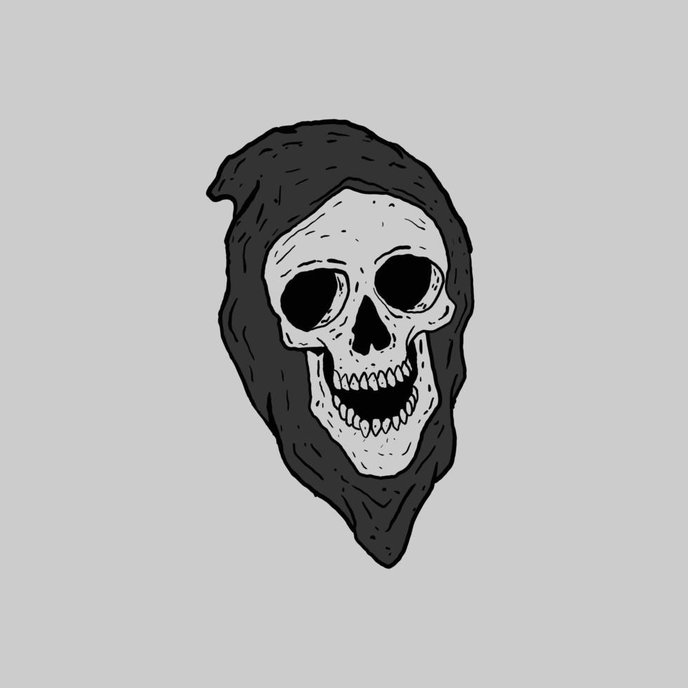 Ilustración de calavera impresa en camisetas, sudaderas y souvenirs vector vector premium