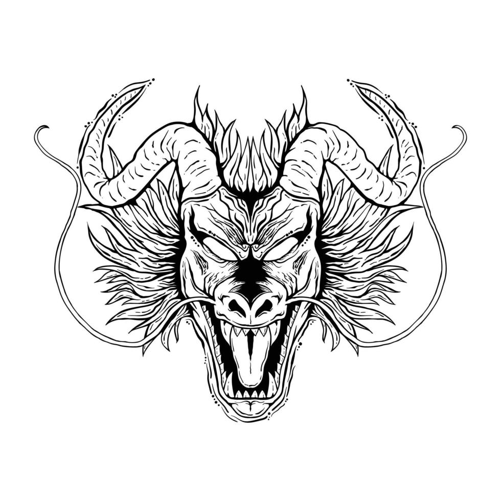 Ilustración de dragón imprimir en camisetas, sudaderas y souvenirs vector vector premium