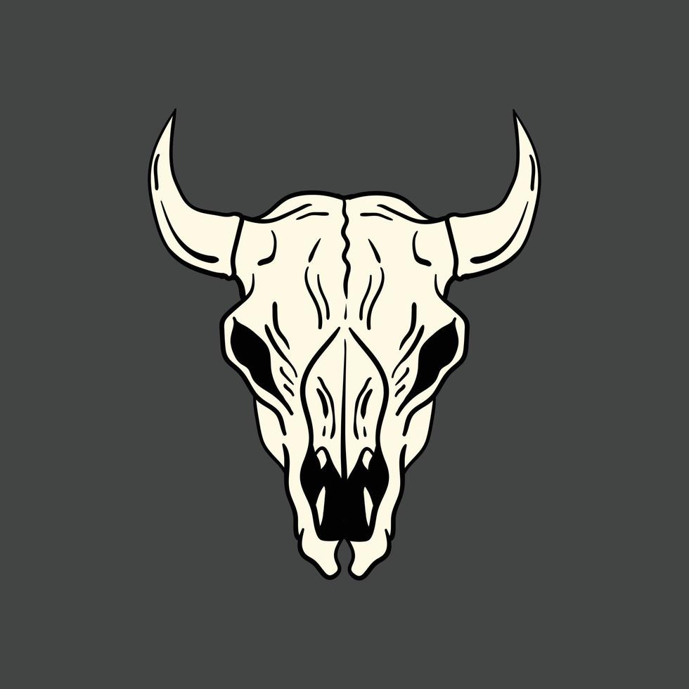 skull buffalo illustration print on tshirts sweatshirts and souvenirs vector Premium Vector