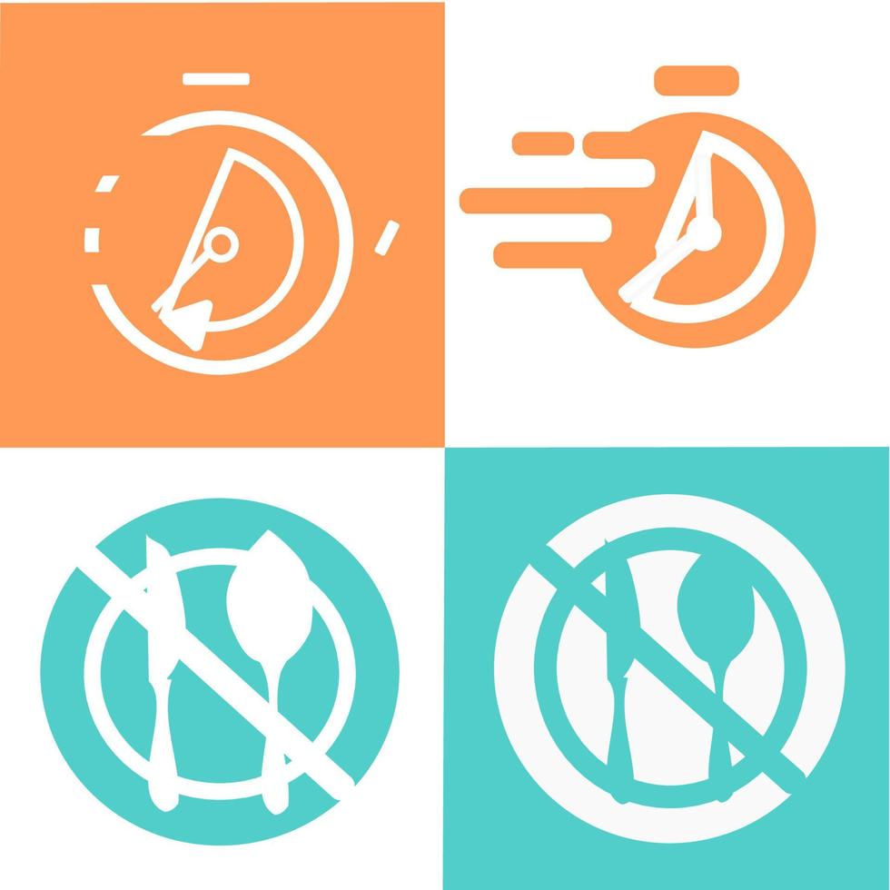 Set of Fasting Ramadan and Eid Mubarak celebration solid icon, clock and icon stop eating vector