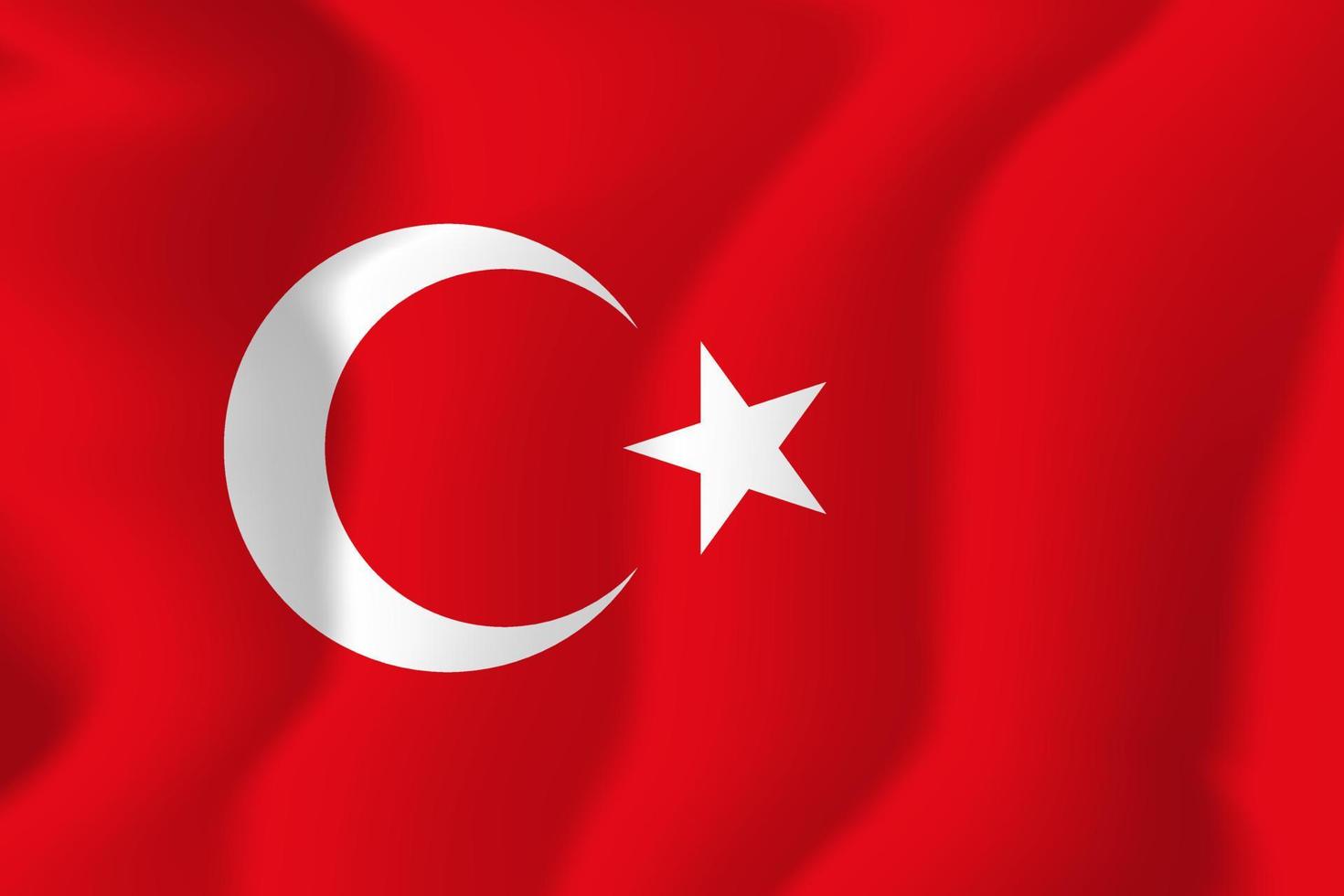 Turkey National Waving Flag Background Illustration vector