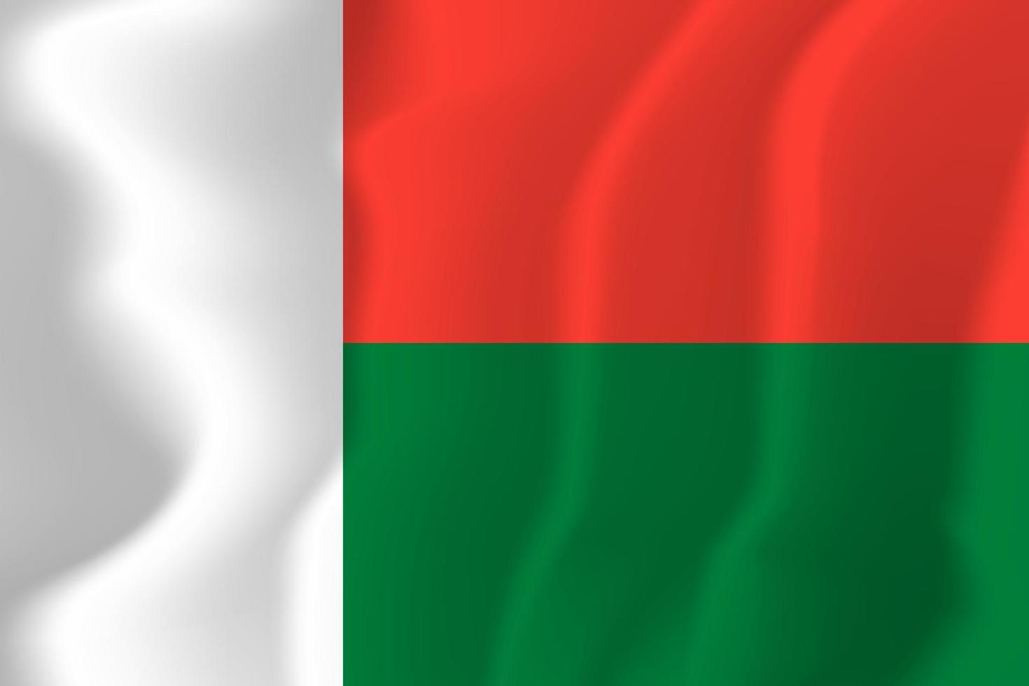 Ilustración de fondo ondeando la bandera nacional de Madagascar vector