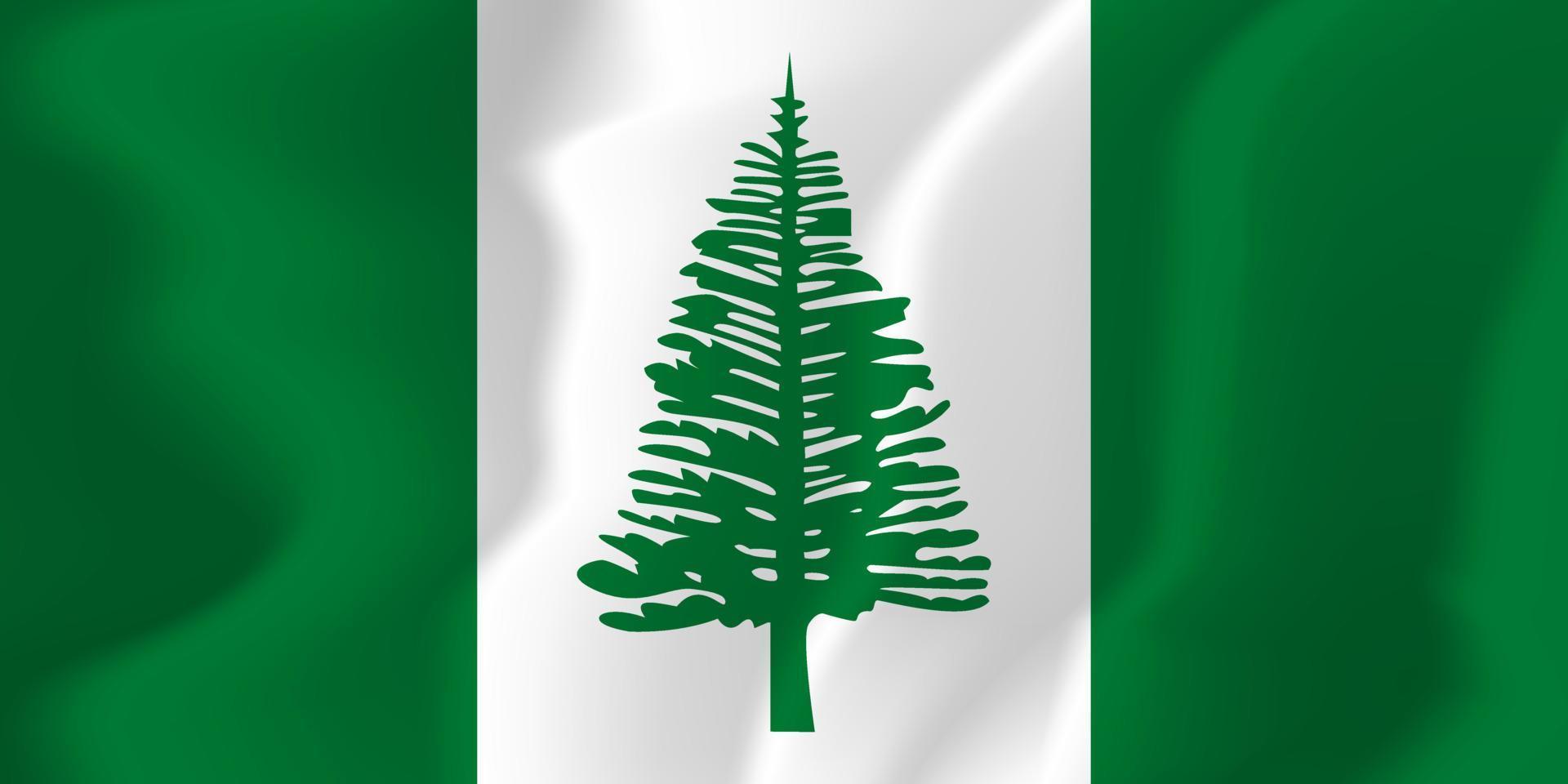 Norfolk Island National Waving Flag Background Illustration vector