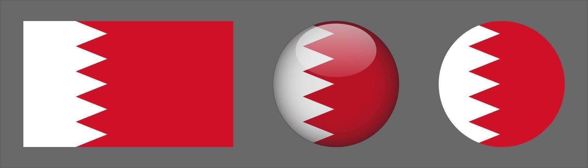 Bahrain Flag Set Collection, Original vector