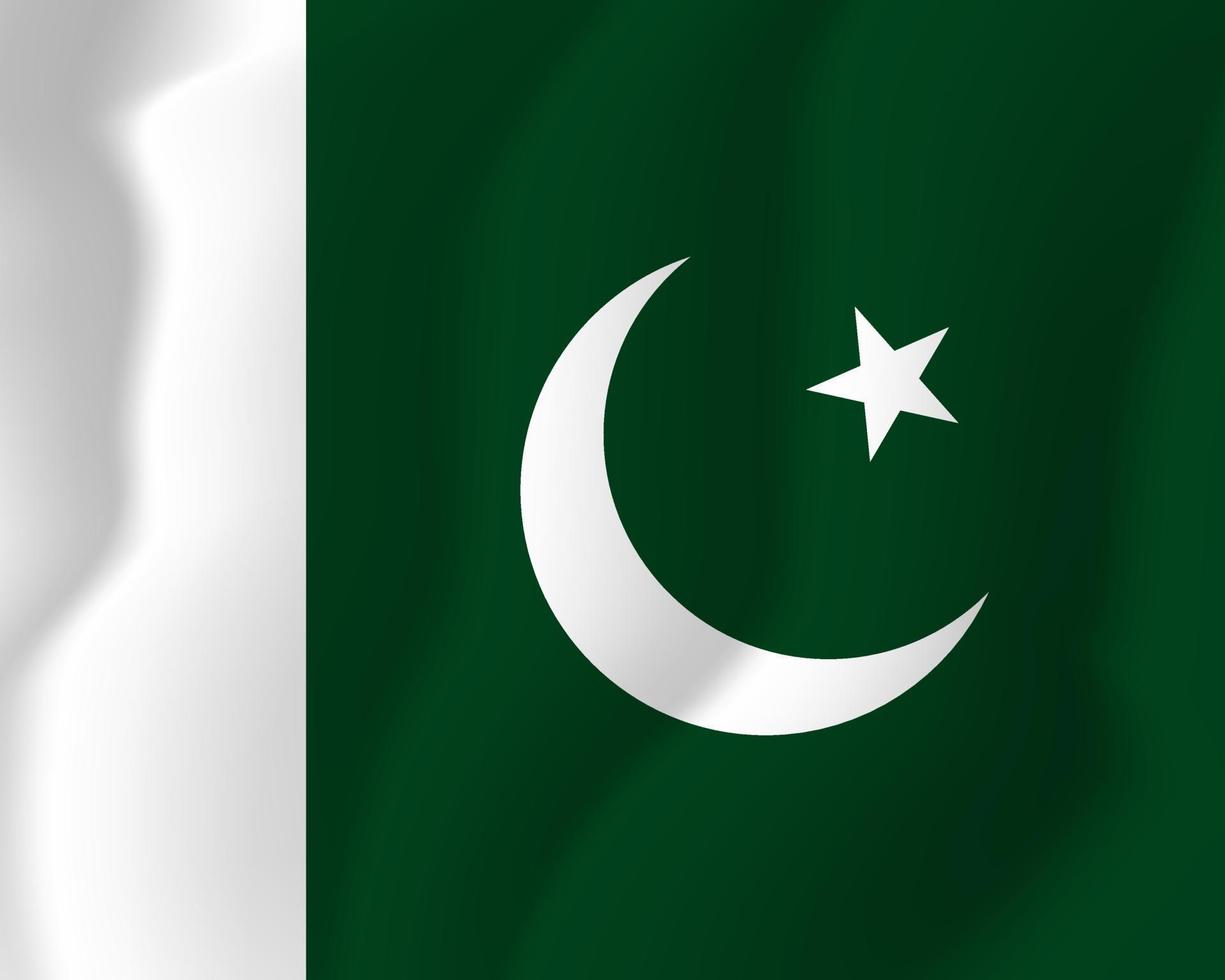 Pakistan National Waving Flag Background Illustration vector