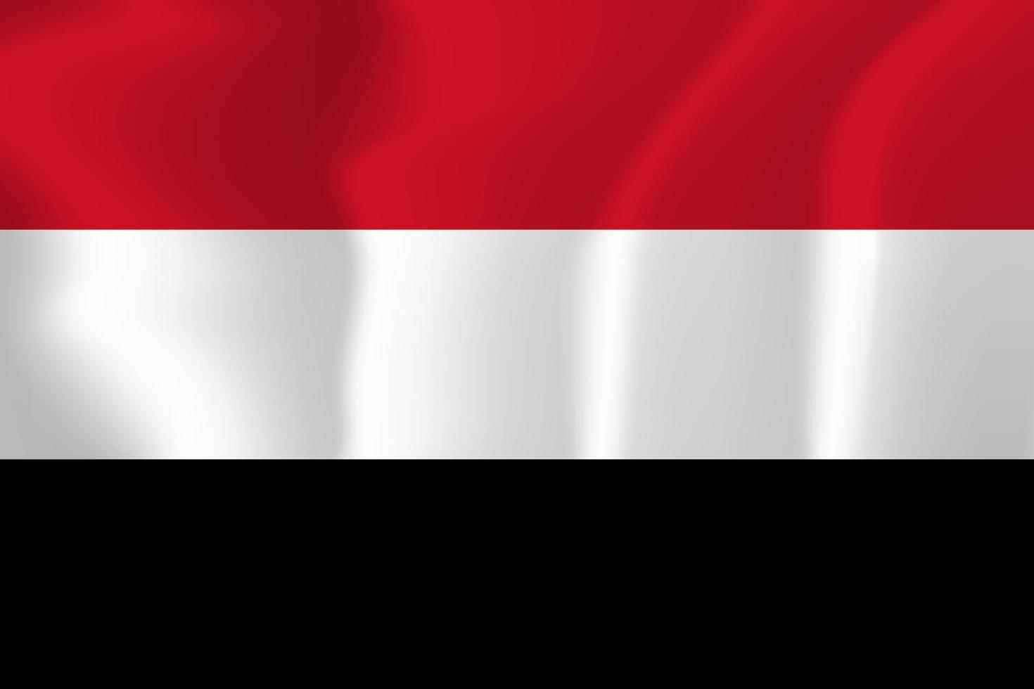 Yemen National Waving Flag Background Illustration vector