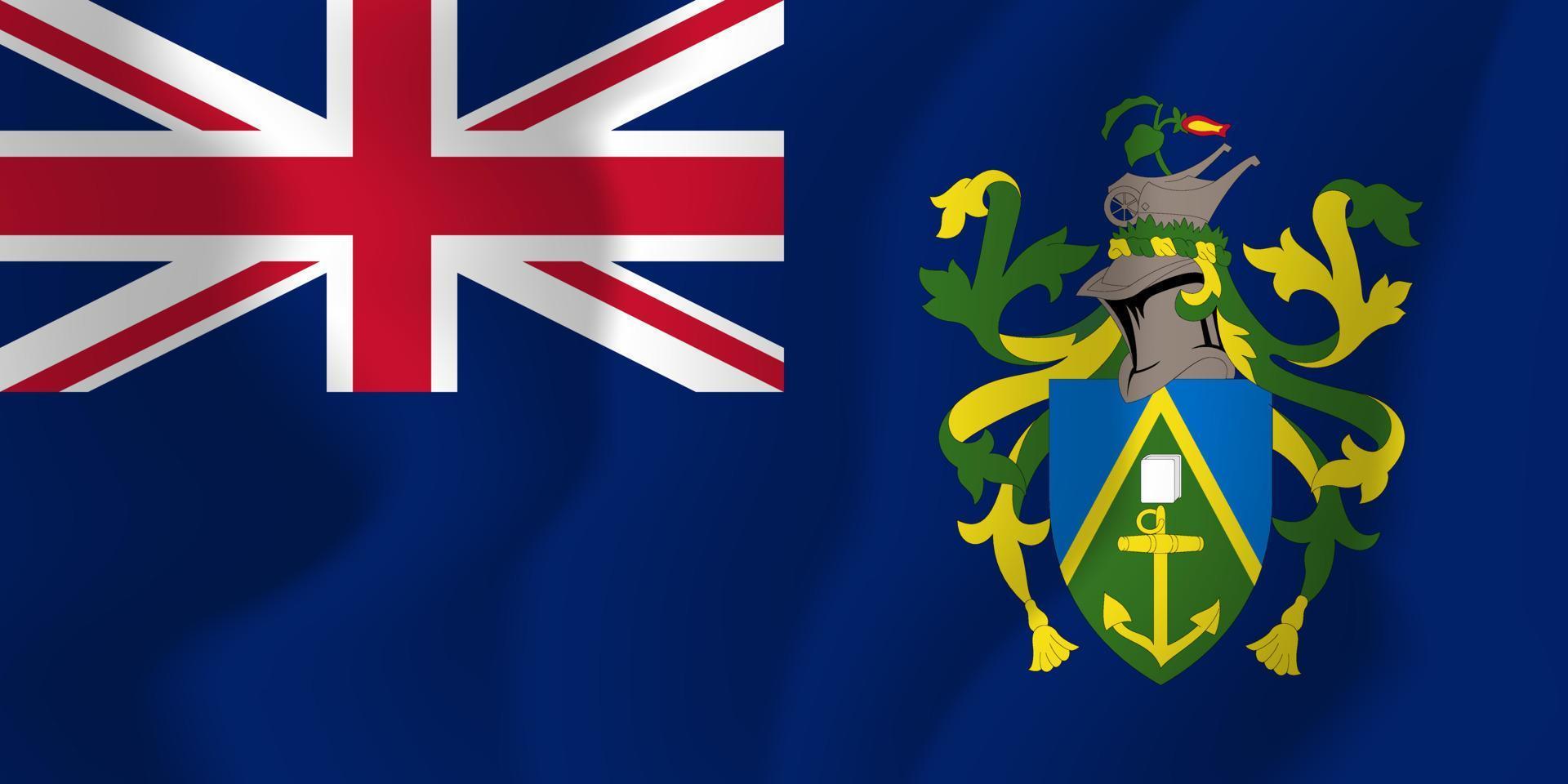 Pitcairn Islands National Waving Flag Background Illustration vector