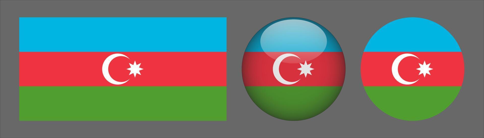 bandera de azerbaiyán, set, colección, original vector