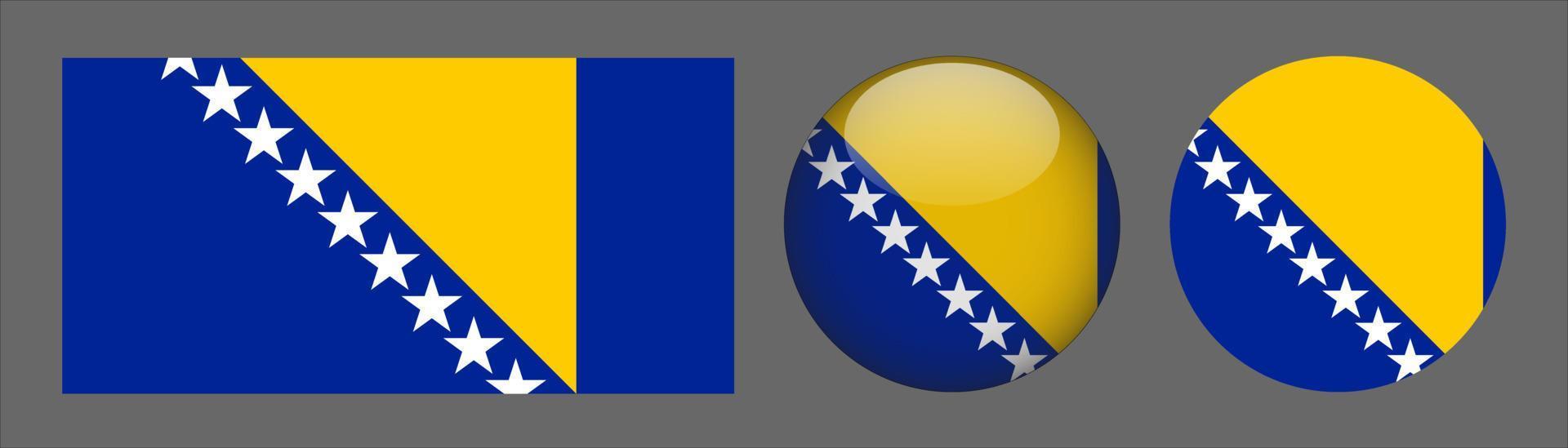 Bosnia and Herzegovina Flag Set Collection, Original vector