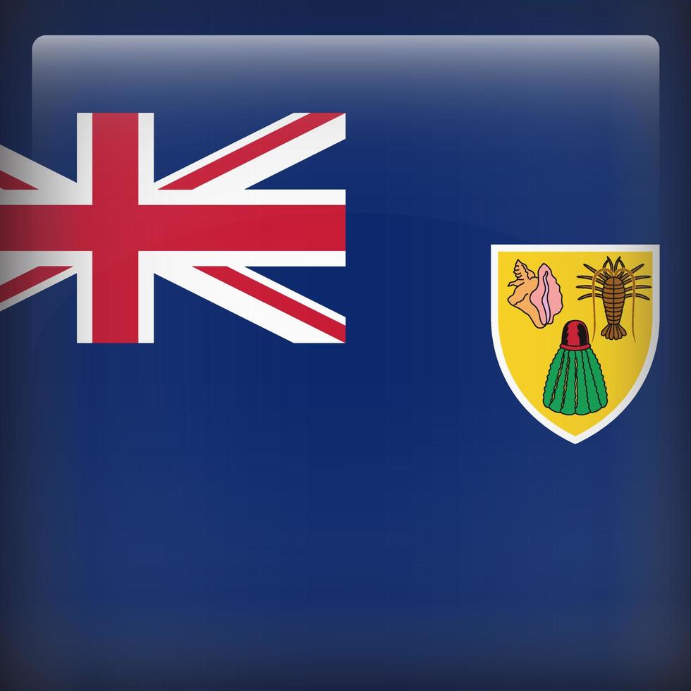 Turks and Caicos Square National Flag vector illustration