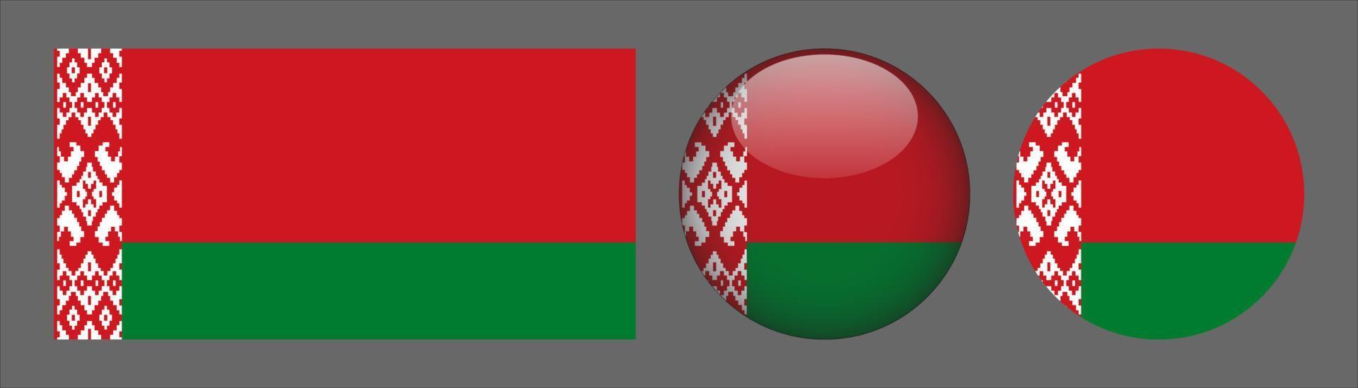 Belarus Flag Set Collection, Original vector