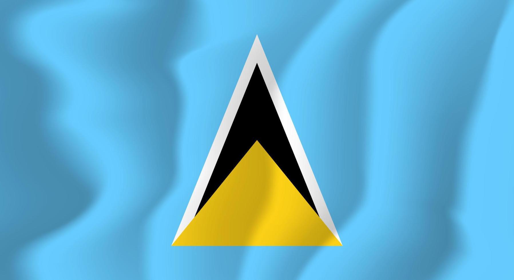 Saint Lucia National Waving Flag Background Illustration vector
