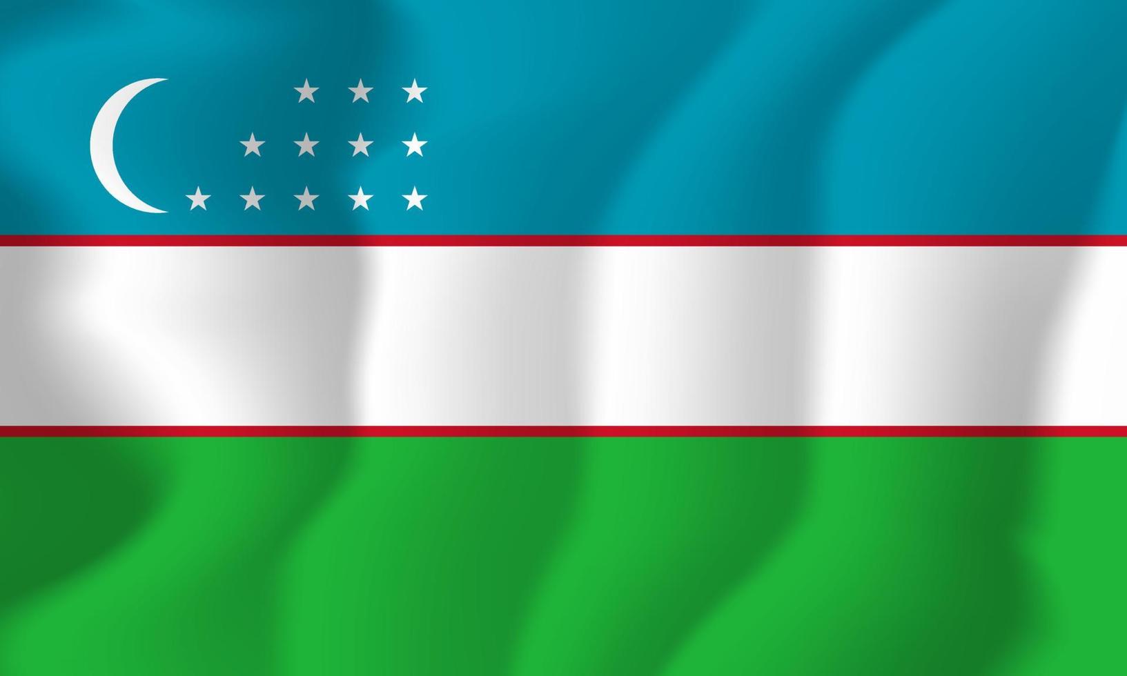 ilustración de fondo de bandera ondeante nacional de uzbekistán vector