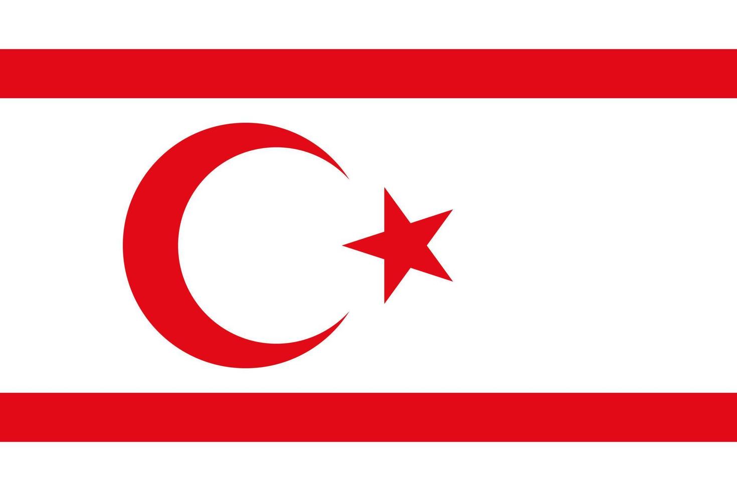 Turkish Republic of Northern Cyprus Flag Vector