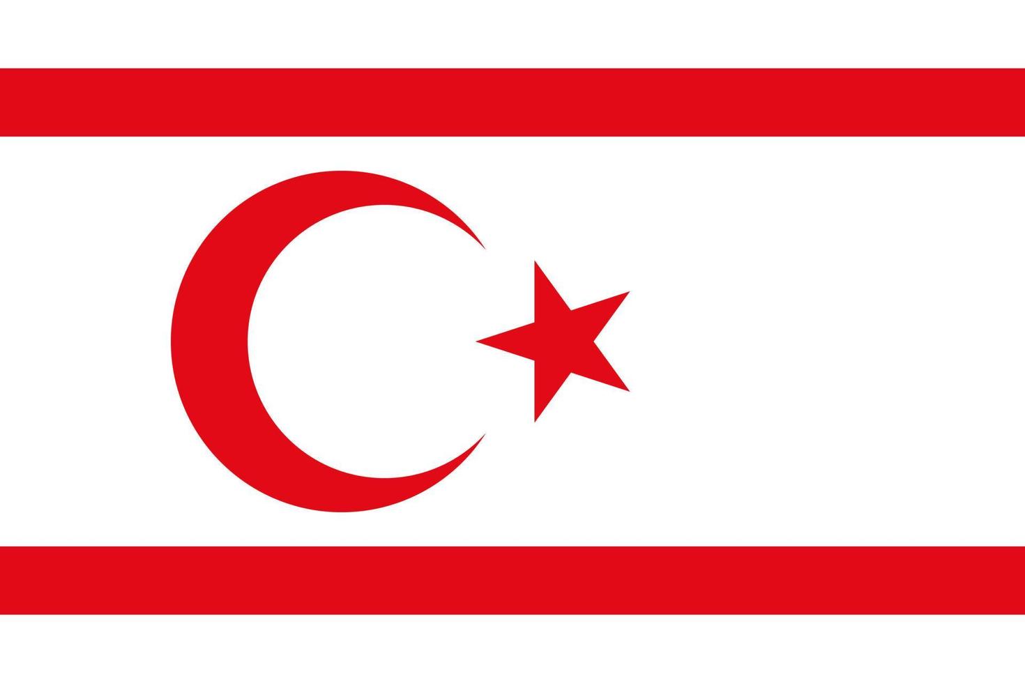 Turkish Republic of Northern Cyprus Flag Vector