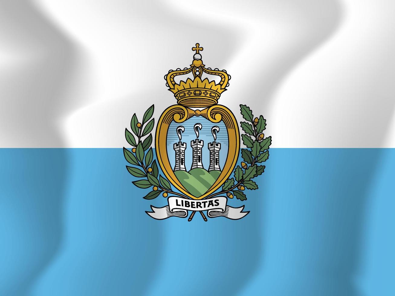 San Marino National Waving Flag Background Illustration vector