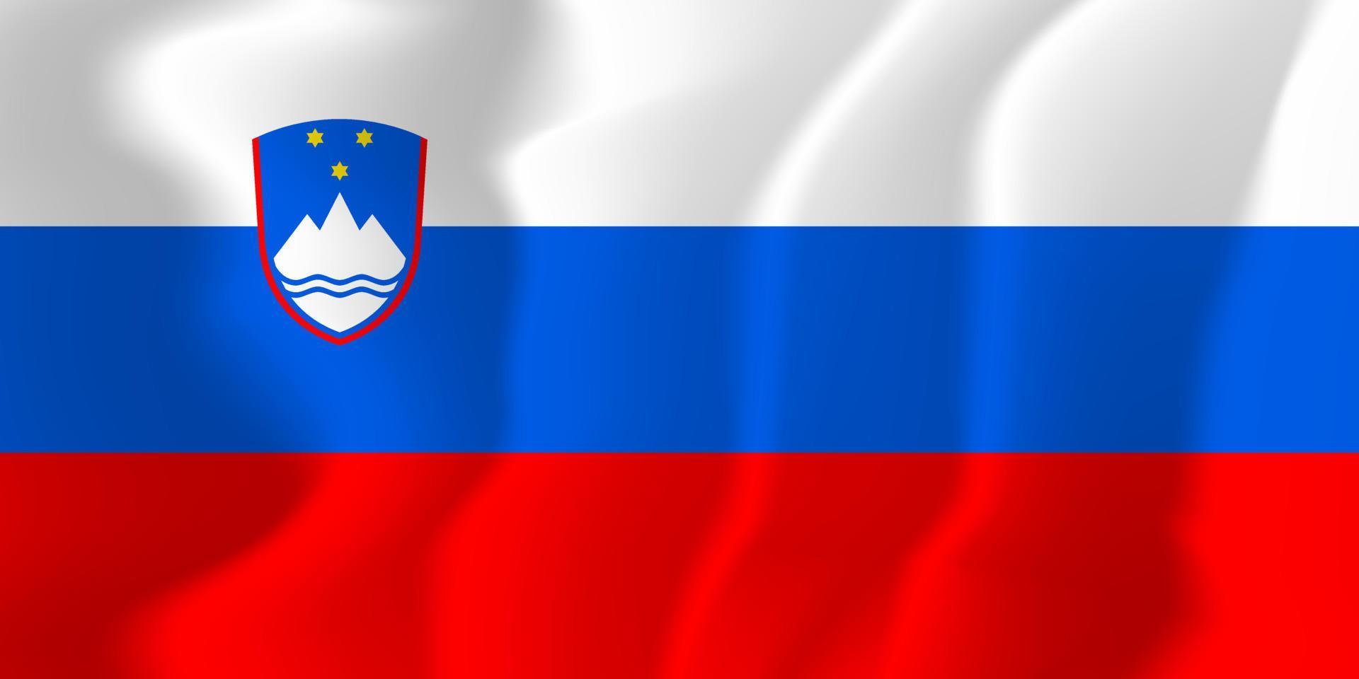 Slovenia National Waving Flag Background Illustration vector