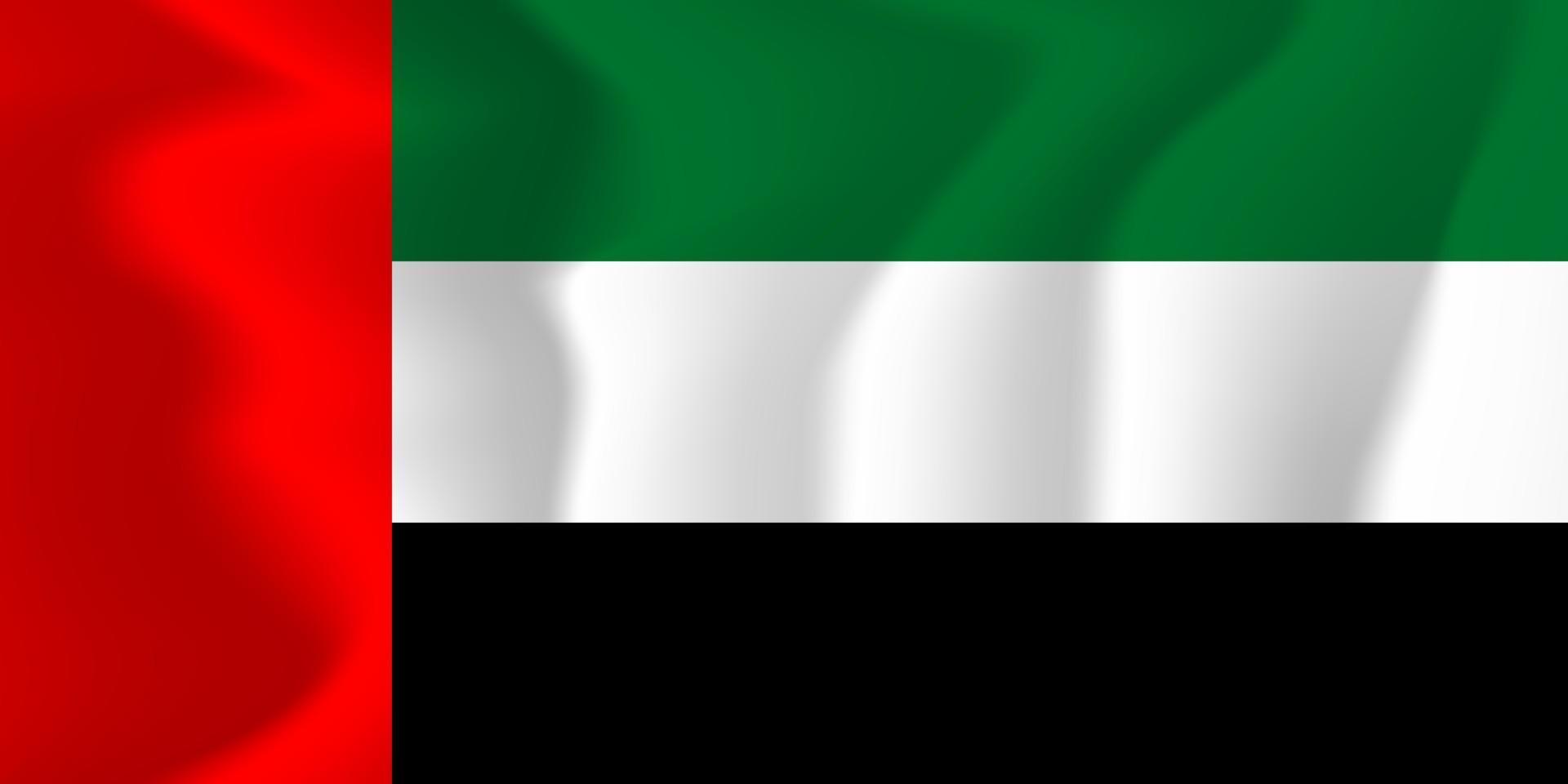 United Arab Emirates National Waving Flag Background Illustration vector
