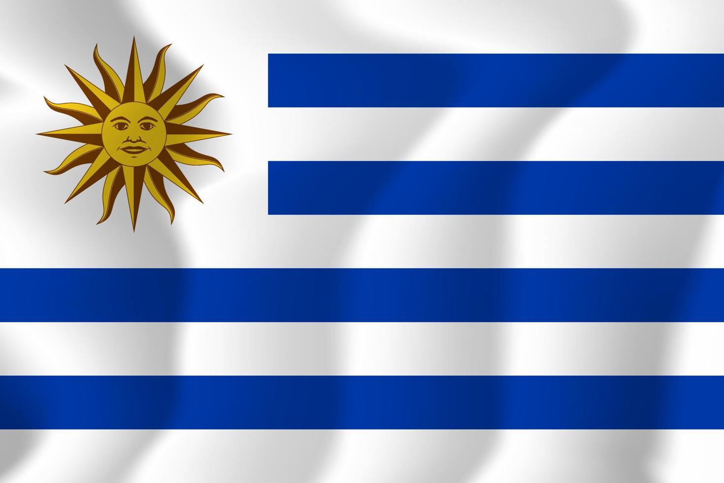 ilustración de fondo de bandera ondeante nacional de uruguay vector